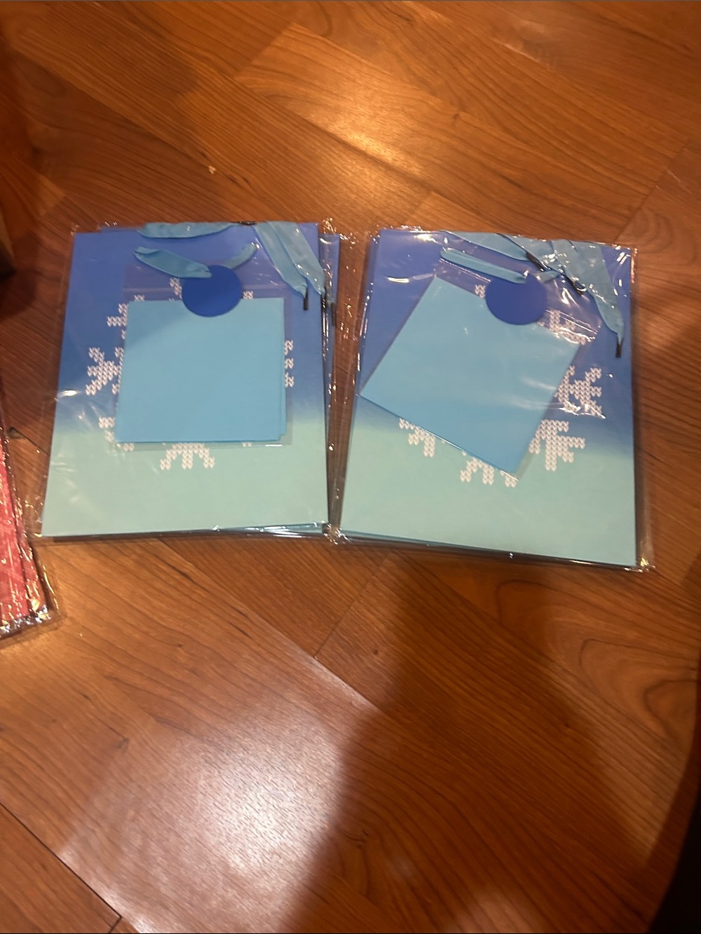 Blue Snowflake Gift Bags with Tags - Party Supply five total
